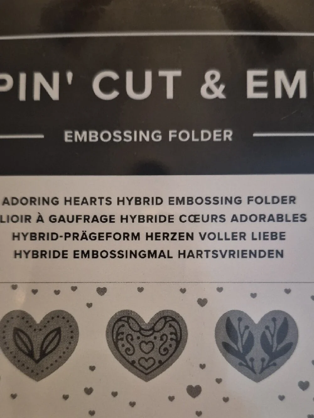 Stampin' Up! Adoring Hearts Embossing Folder - White,‎ Black